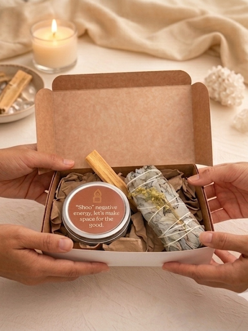 🧘🏻‍♀️Thoughtful Mindfulness Gift Set | White Sage Smudge & Palo Santo Kit